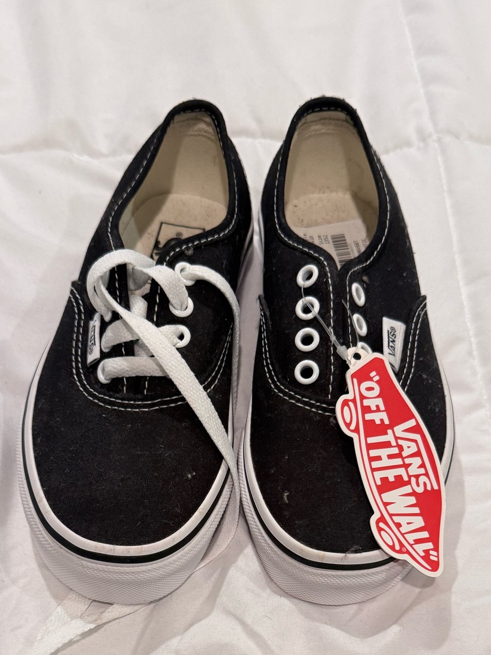 Vans Kids Black and White Classic Low-Top Sneakers